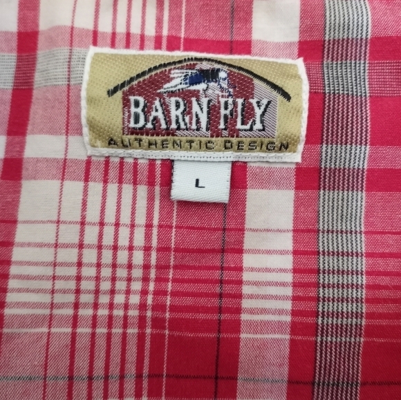 Barn Fly Mens Western Windowpane Plaid Button Down Shirt Size Large - Picture 5 of 12